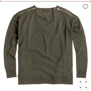 Jcrew merino wool zip shoulder sweater